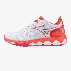 Mizuno Women’s Wave Enforce Tour Ac tennis sneaker with Coral & Pink Accents